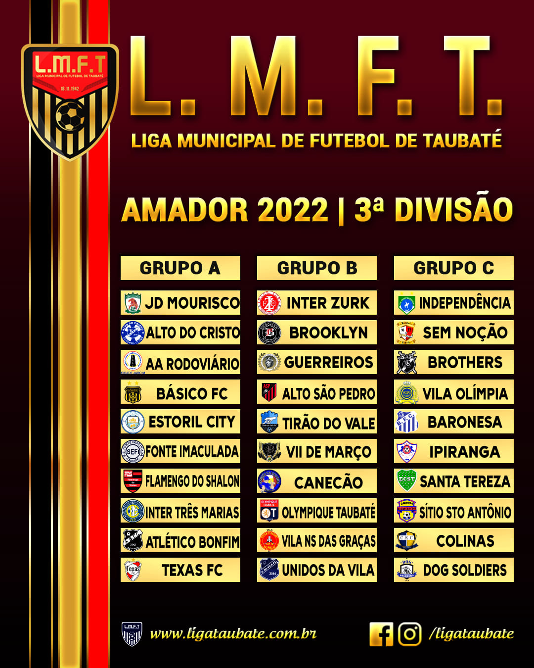grupos definidos 3ª divisão 2022