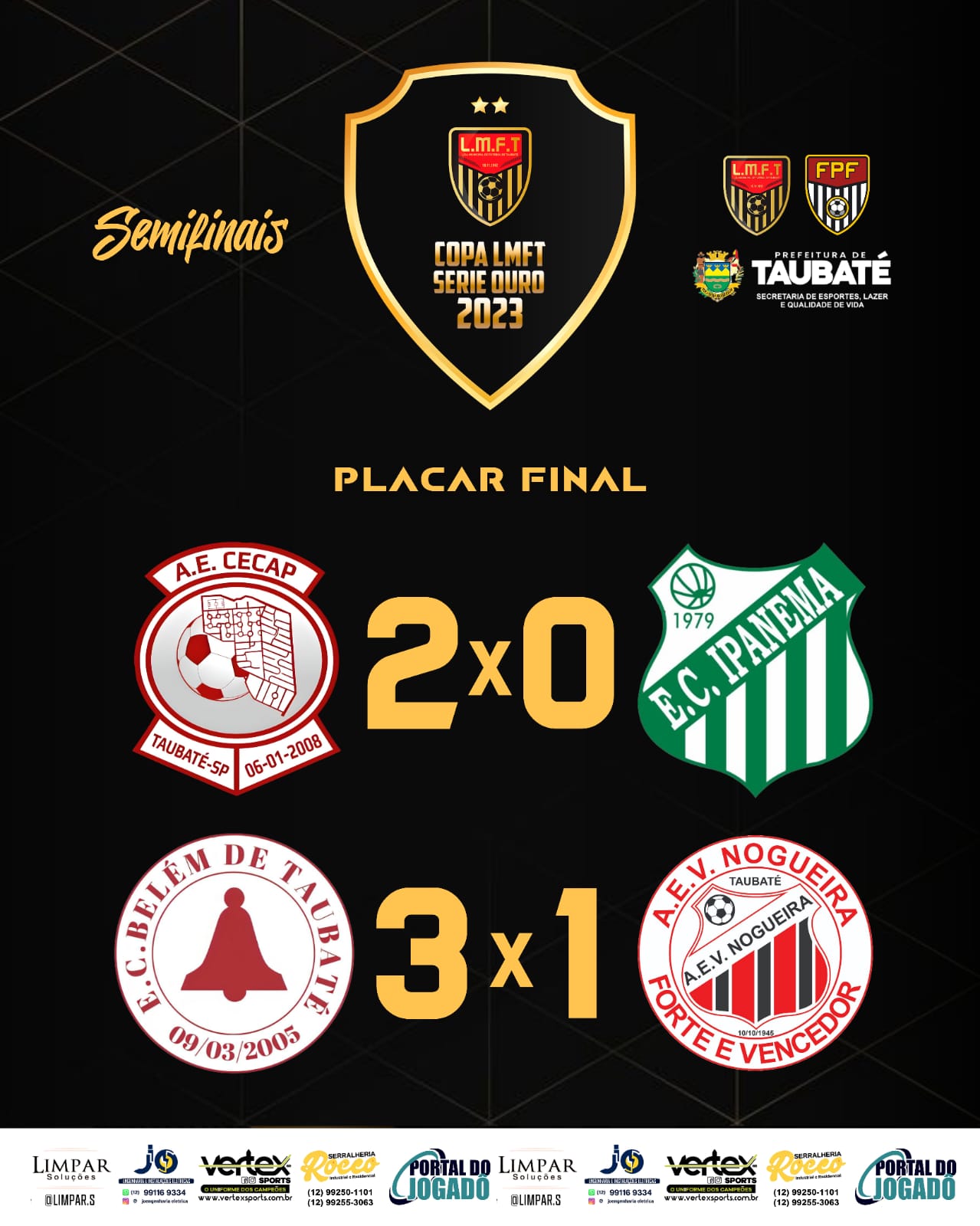 resultados das semifinais 