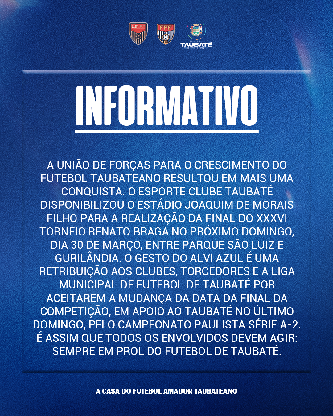 Joaquinzão será o palco da final do Renato Braga 2025