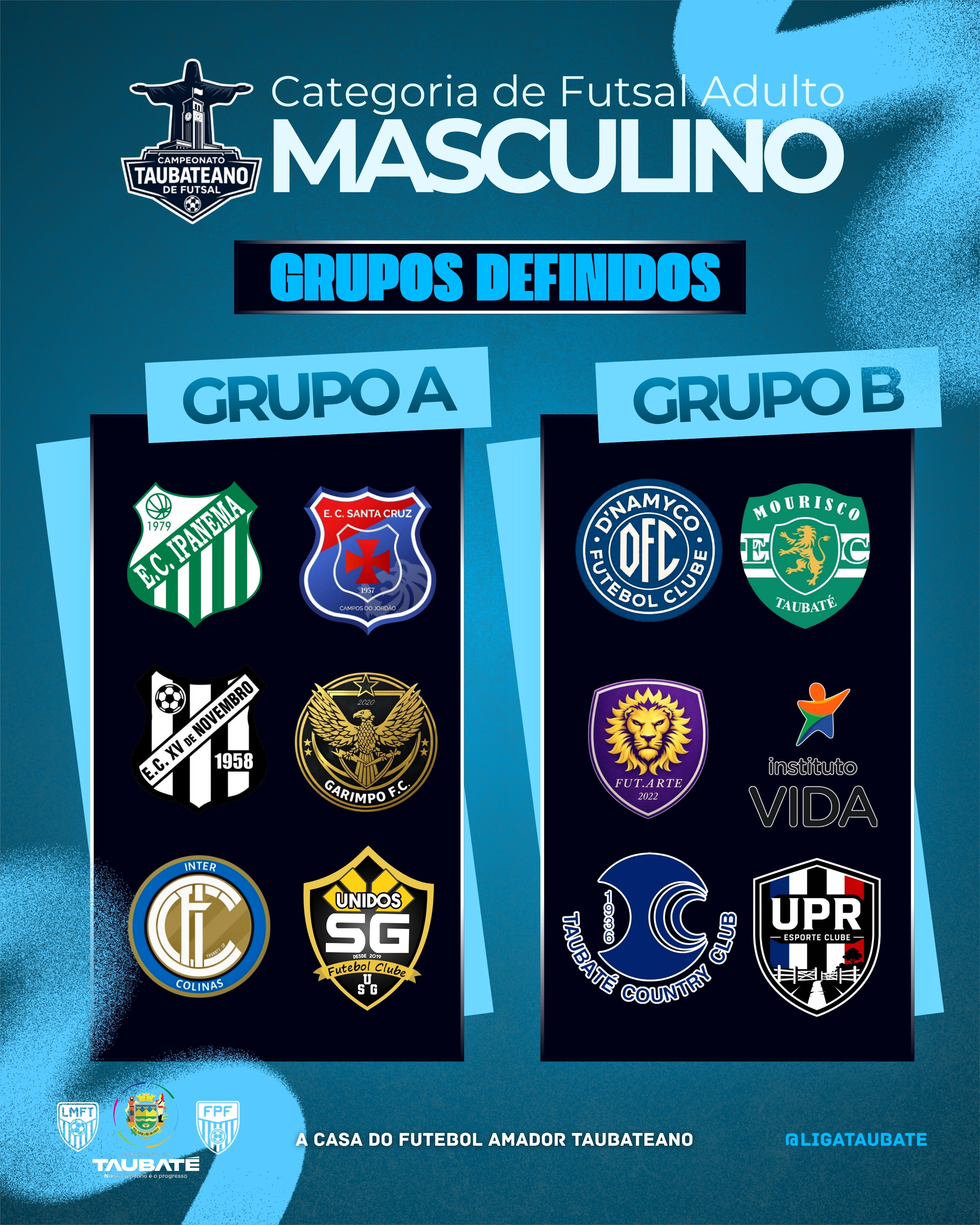 Grupos Definidos do Taubateano de Futsal 2026.