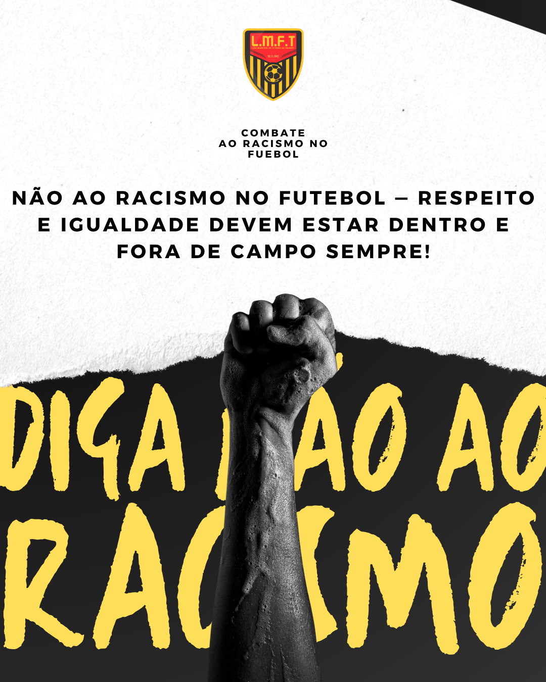  Racismo é falta gravíssima. No futebol, é cartão vermelho